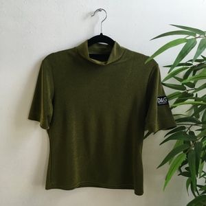 Dolce & Gabanna Olive Shimmer Top